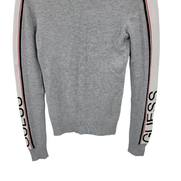 Vtg 90s Guess Womens Gray Knit Logo Spell Out Sweater Sz S Streetwear‎ Hip Hop - Picture 6 of 7
